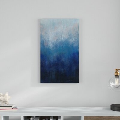 'Silver Wave I' Acrylic Painting Print on Canvas - Image 0