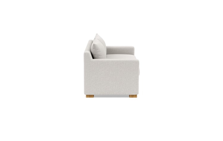 Sloan Sleeper Sleeper Sofa with Beige Pebble Fabric, down alternative cushions, and Natural Oak legs - Image 2