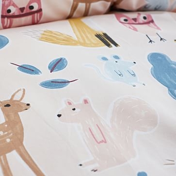 Organic Willa Woodland Standard Sham, Pink Multi, WE Kids - Image 2