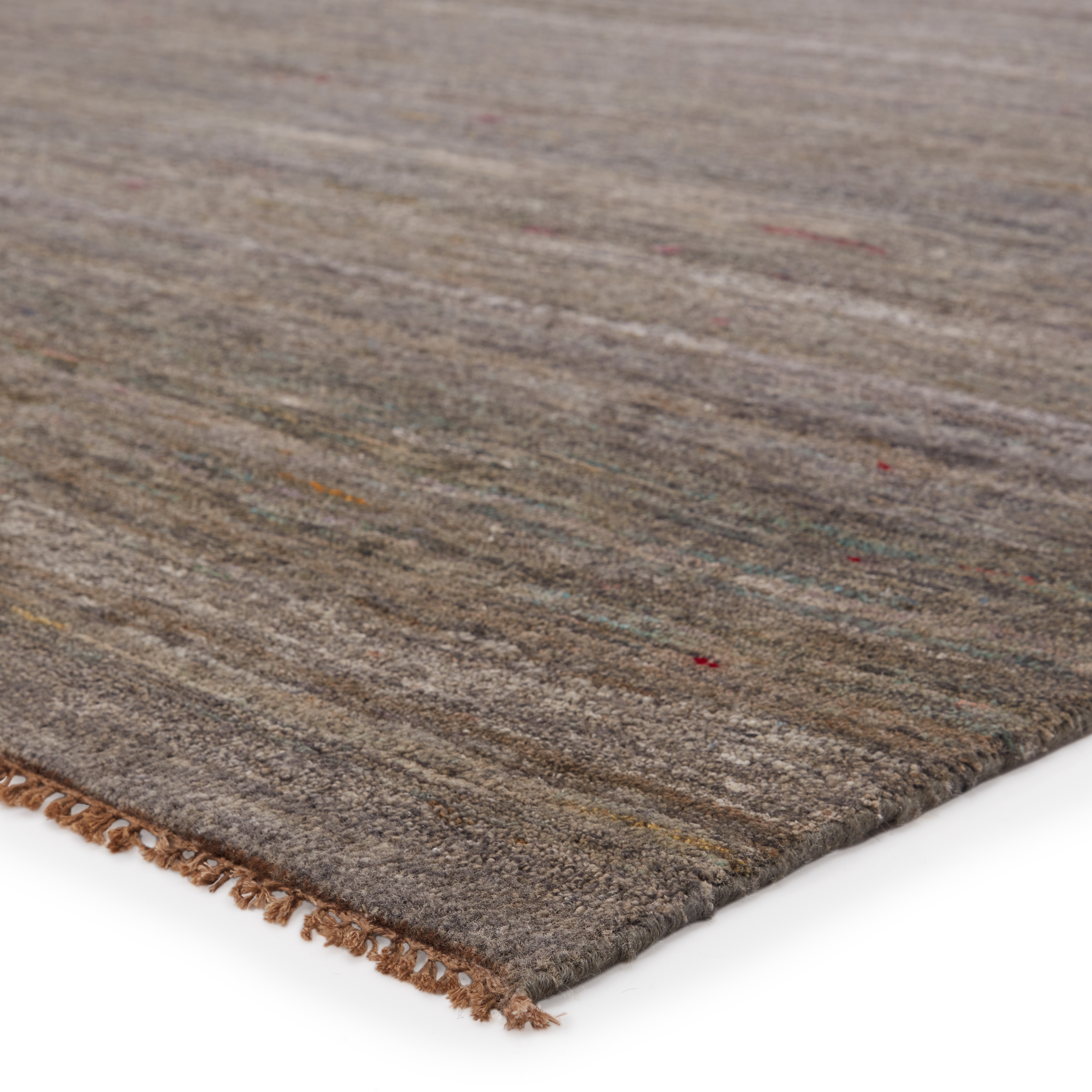 Paradis Hand-Knotted Abstract Brown/ Taupe Area Rug (8'X10') - Image 1