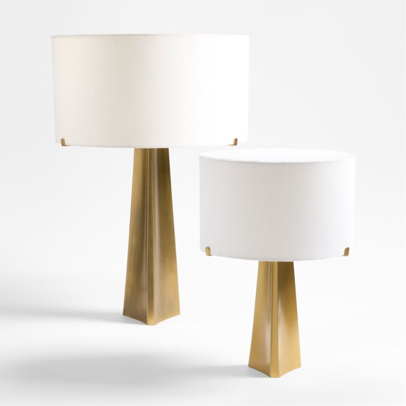 Isla Brass Triangle Mini Table Lamp 13", Set of 2 - Image 1
