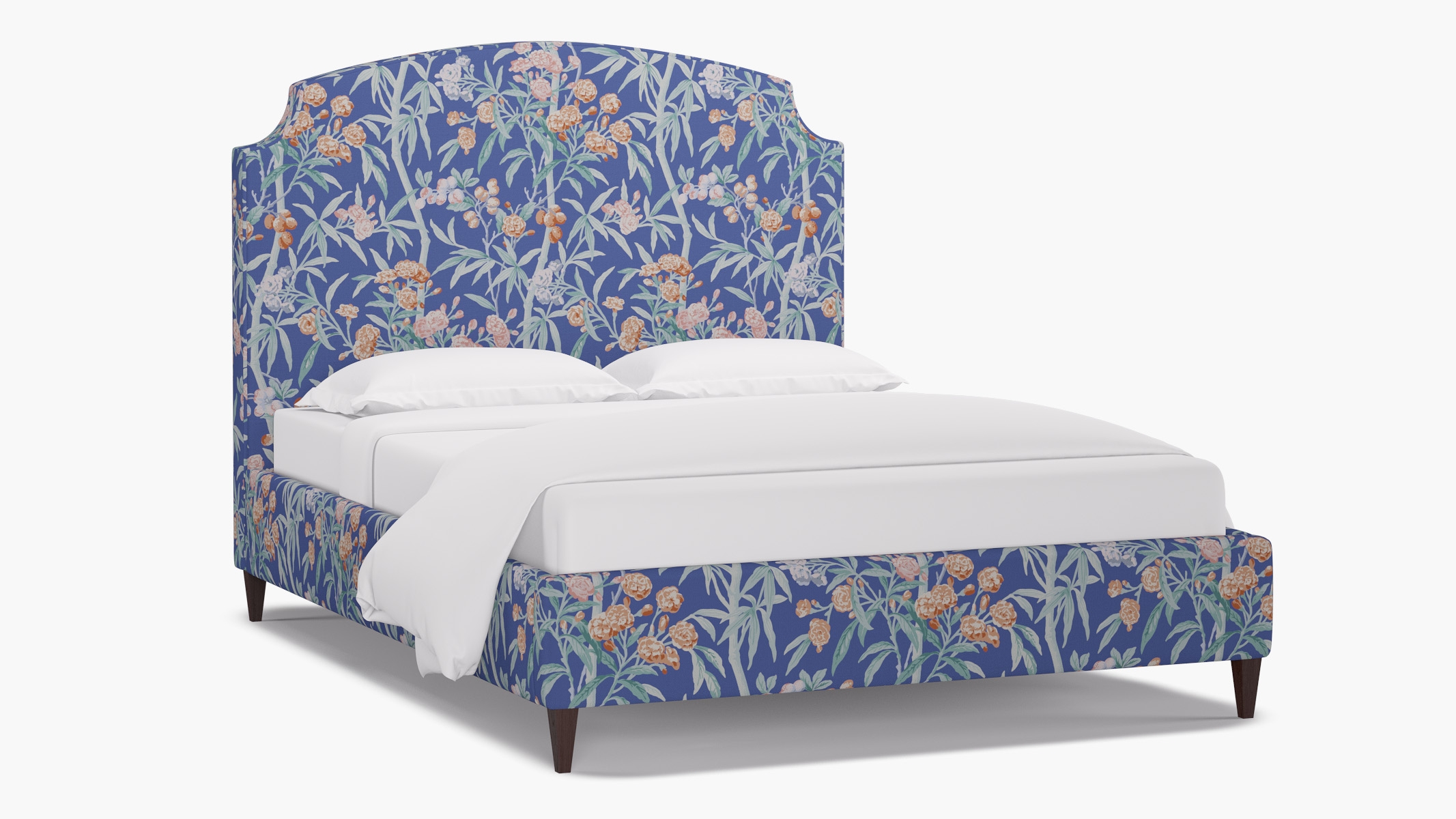 Cove Bed, Lapis Lanai, Espresso Square Tapered Leg, Queen - Image 1