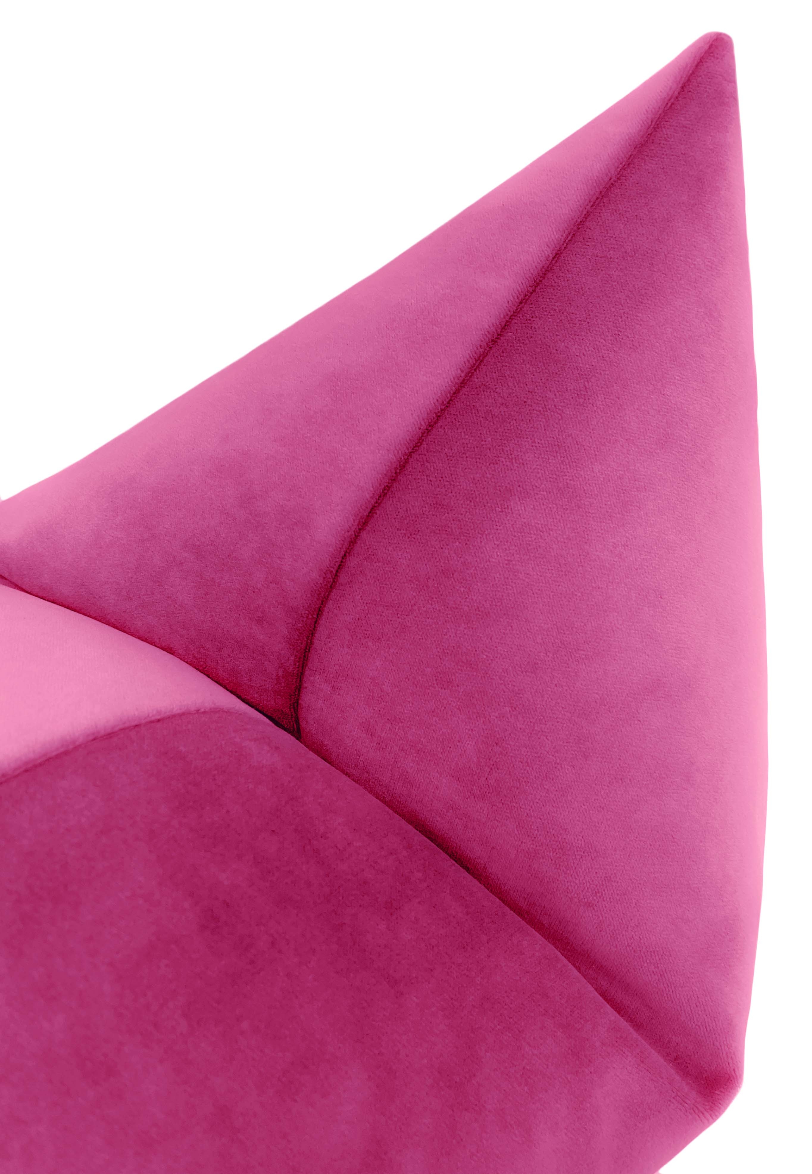 SOCIETY VELVET // CERISE - 20" X 20" / Knife Edge - Image 2