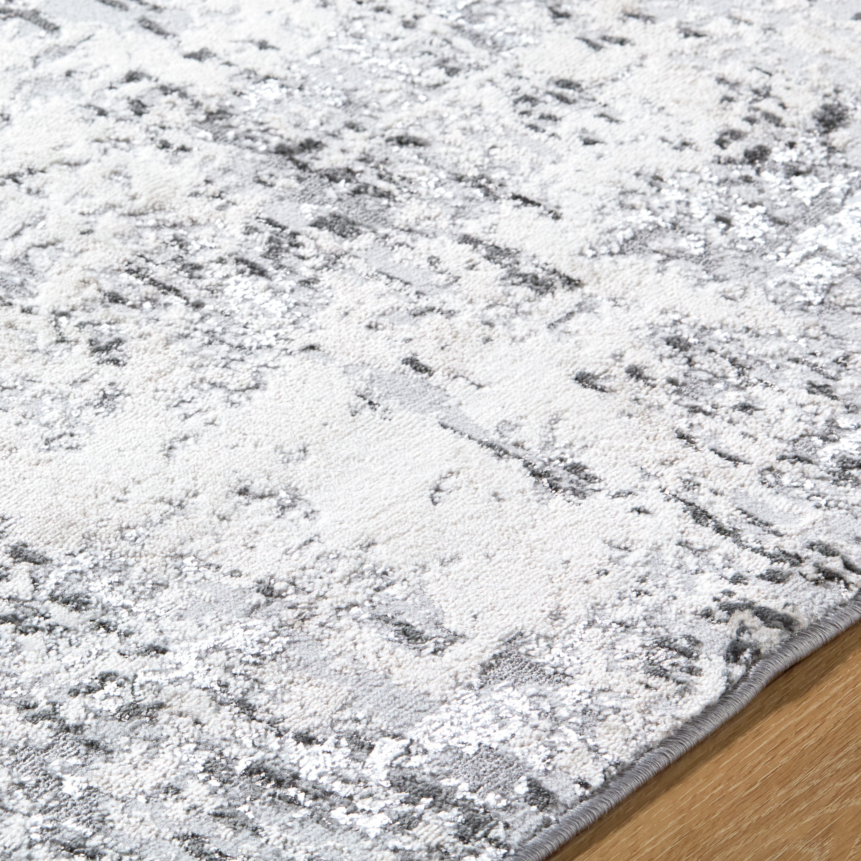 Lustro Gray Indoor 5'3" x 7' Machine Woven Rug - Image 2