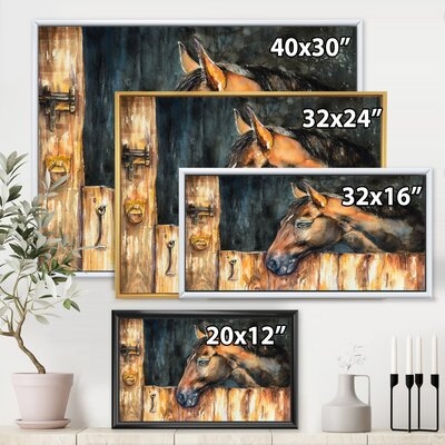 FDP35557_The Head Of A Horse In Stable - Farmhouse Canvas Wall Art Print - Image 0