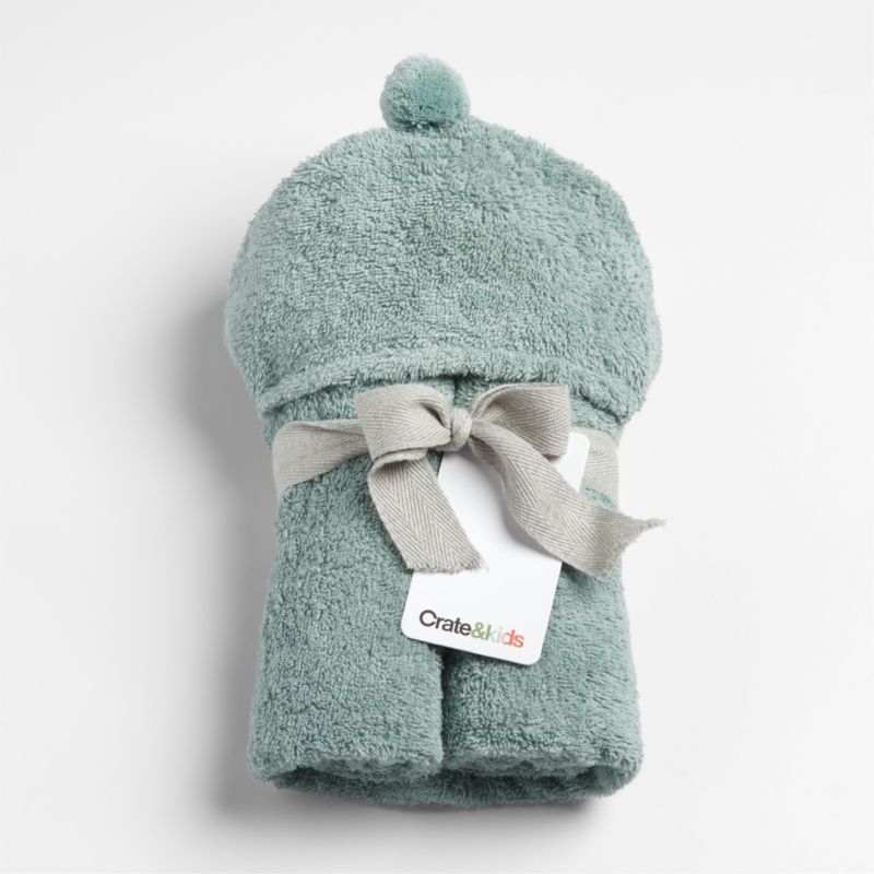 Nachi 100% Organic Cotton Blue Hooded Baby Towel - Image 1