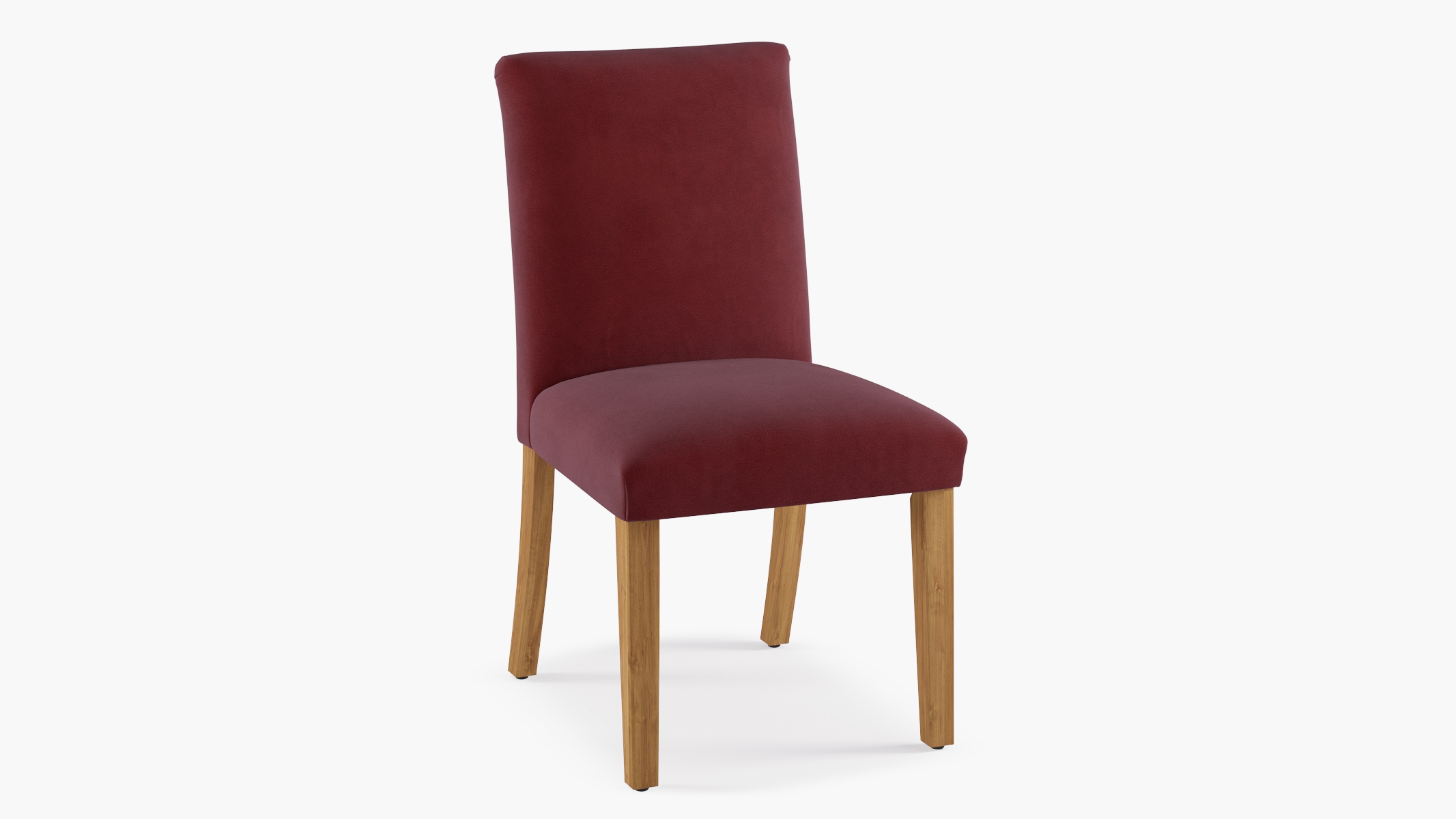 Classic Dining Chair, Bordeaux Velvet, Natural - Image 1