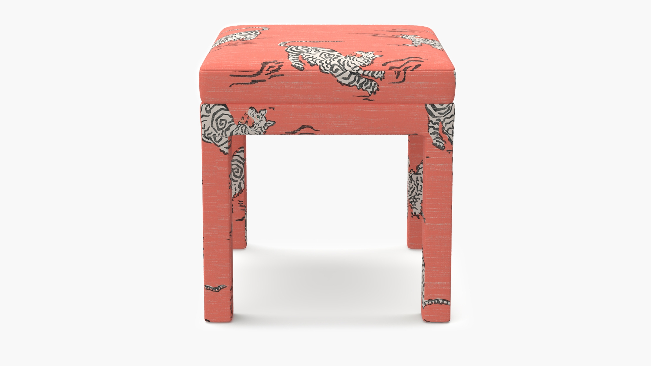 Parsons Ottoman, Coral Tigresse - Image 0