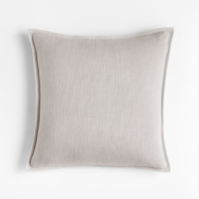Pewter 20"x20" Laundered Linen Throw Pillow Cover - Image 0