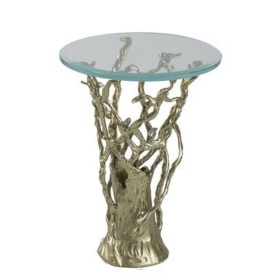 Marshallberg Glass Top Pedestal End Table - Image 0