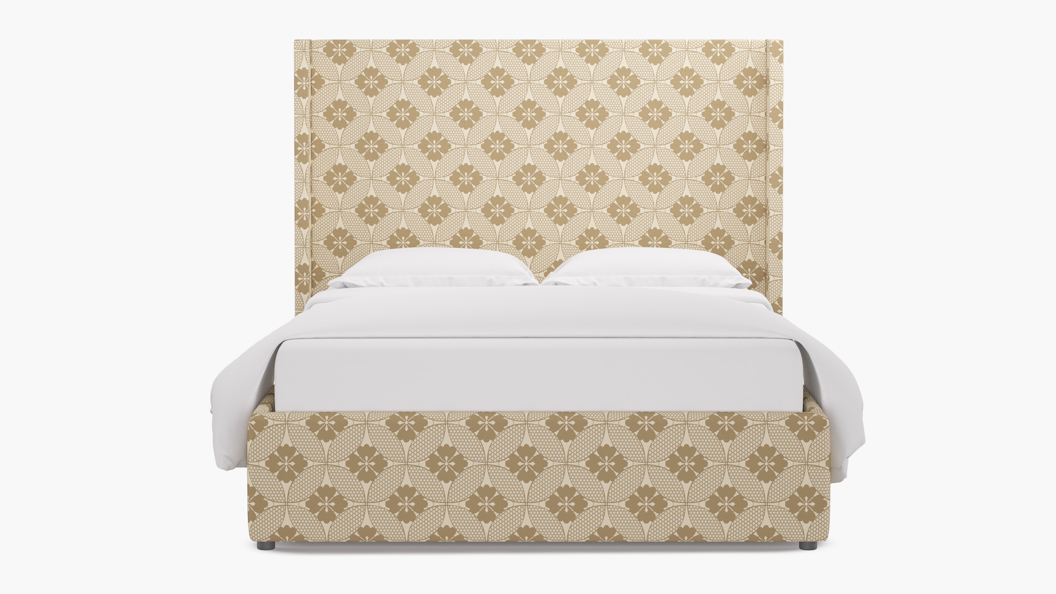 Modern Wingback Bed, Rattan Solaire, Twin - Image 0