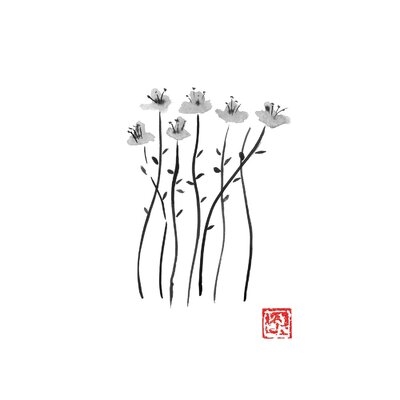Sakura Lines by Péchane - Wrapped Canvas Painting Print - Image 0