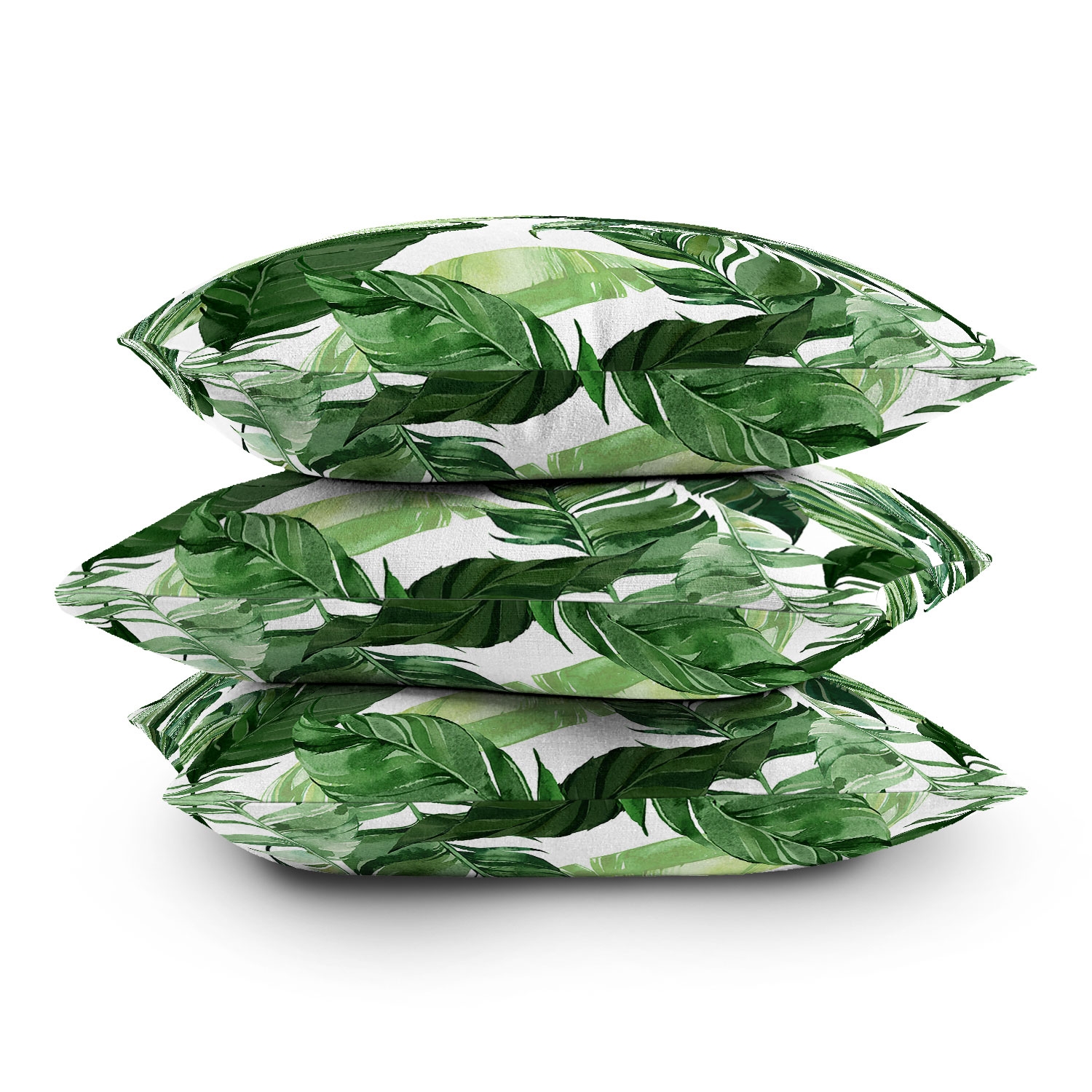 Green Leaf Watercolor Pattern by Marta Barragan Camarasa - Outdoor Throw Pillow 26" x 26" - Image 2