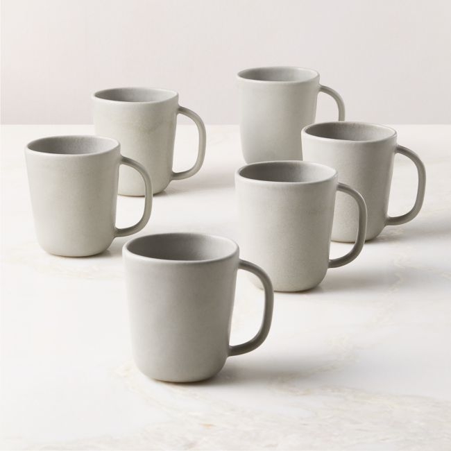 Selene Grey Stoneware Mugs Set of 6 - Image 0
