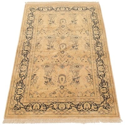 One-of-a-Kind Finella Hand-Knotted 2010s Tabriz Ivory 4'8" x 6'10" Wool Area Rug - Image 0