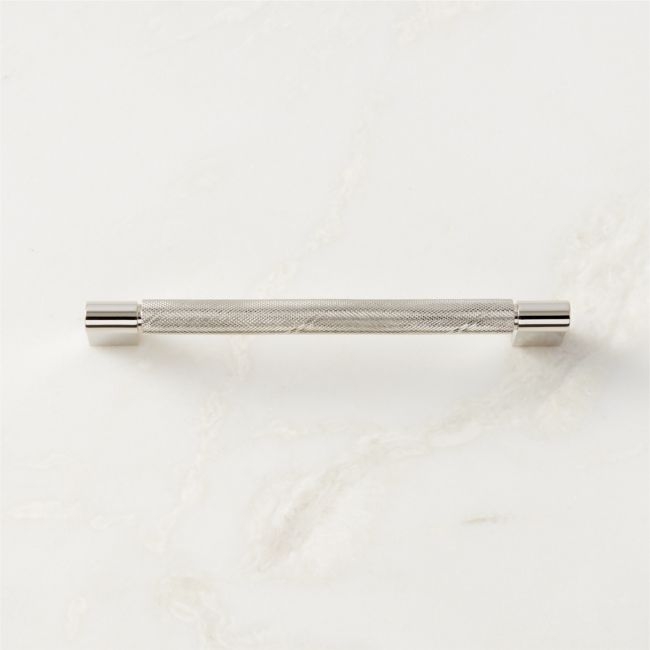 Nicolo Knurled Polished Nickel Cabinet Handle 6" - Image 0