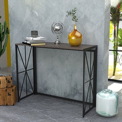39.4'' L  Foldable Writing Desk, Industrial Style Console Table With Manufactured Wood And Steel Frame - Image 0