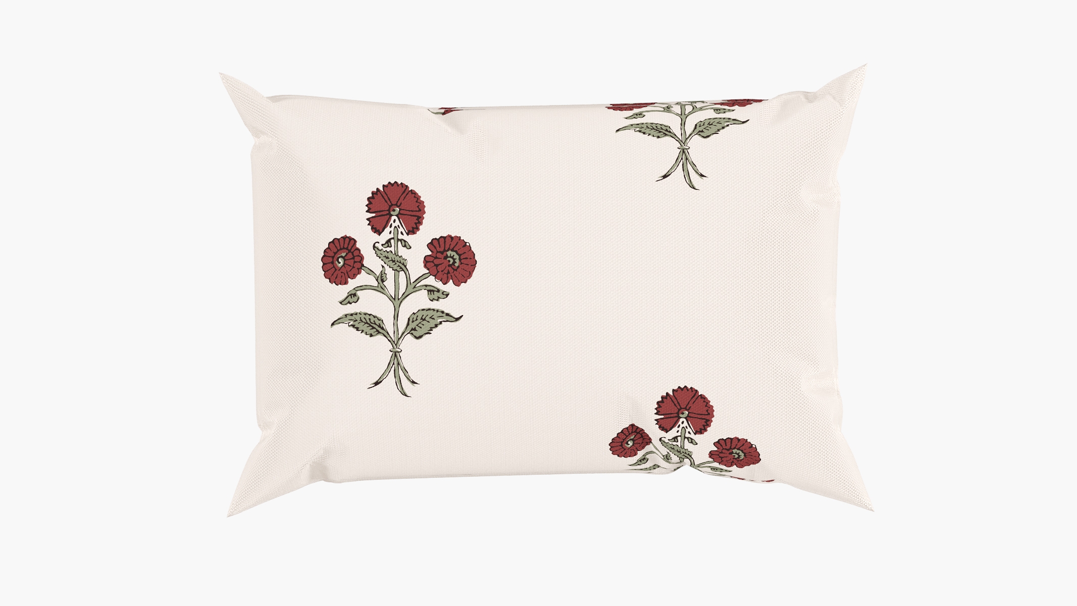 Outdoor 14" x 20" Lumbar Pillow, Red Delphine, 14" x 20" - Image 0