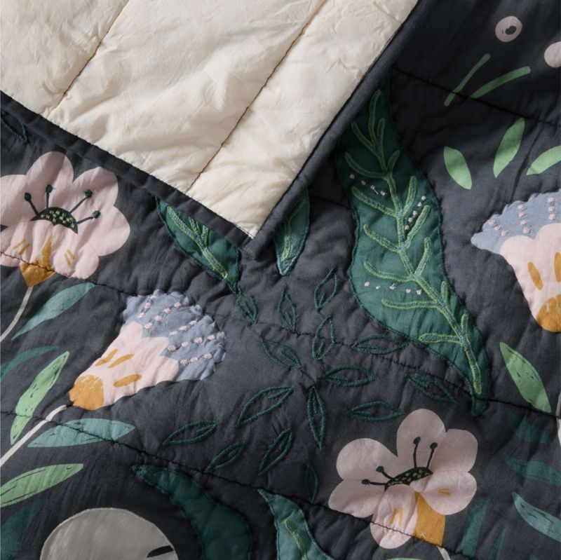 Midnight Marrakech Tiger Organic Cotton Voile Kids Twin Quilt - Image 7