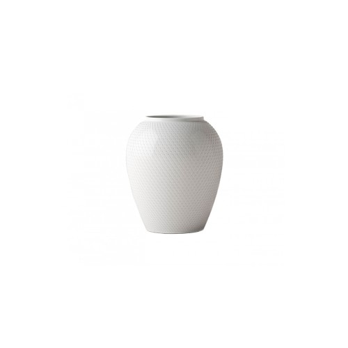 Lyngby Rhombe Vase, White, 6.5" - Image 0