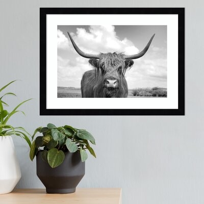 Highland Cow On The Ranch By Andre Eichman Framed Wall Art Print - Image 0