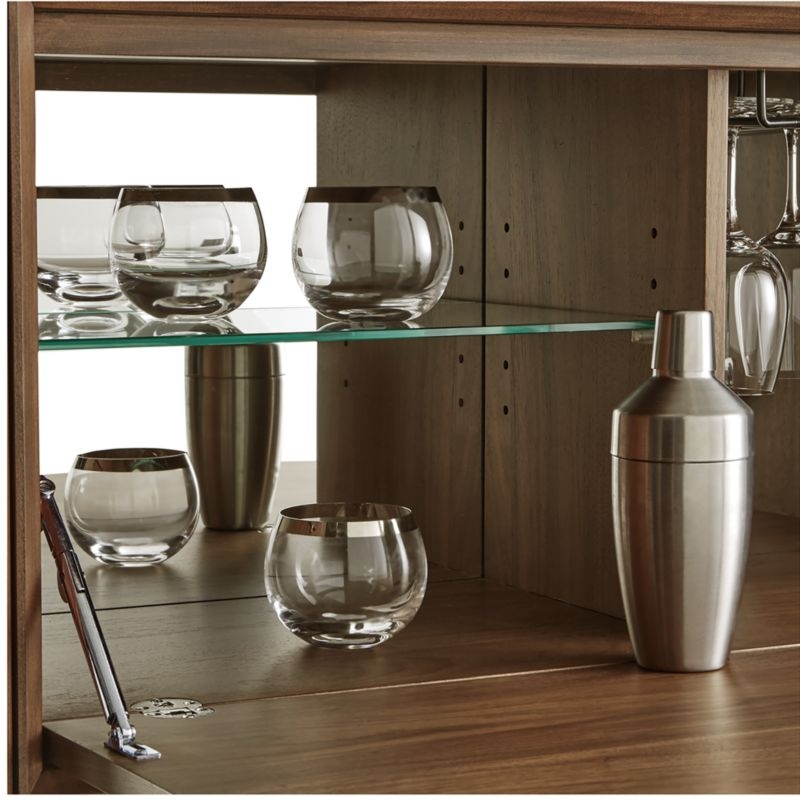 Tate Walnut Bookcase Bar Cabinet - Image 3