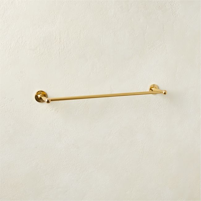 Boule-Inspired Polished Brass Towel Bar 18" - Image 0