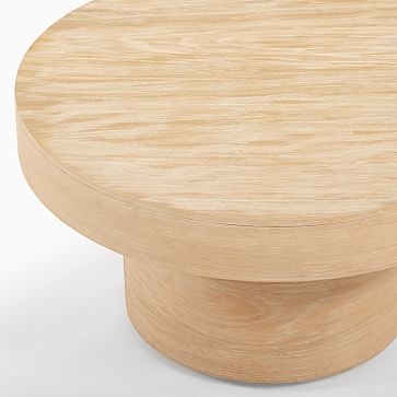 Volume Washed Oak 30 Inch Round Pedestal Coffee Table - Image 2