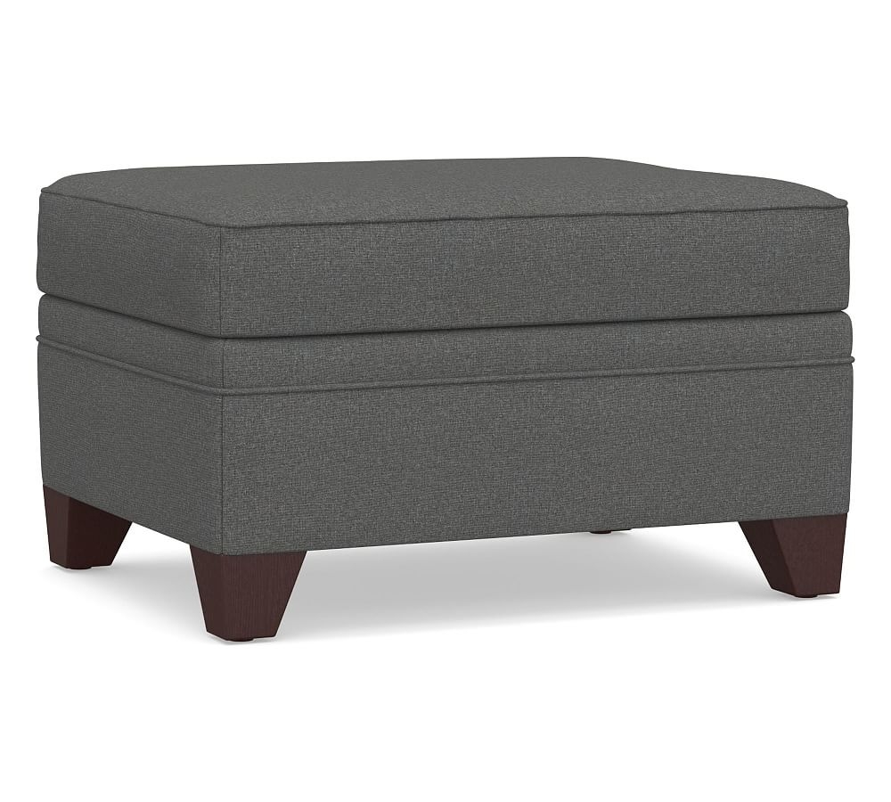 Cameron Roll Arm Upholstered Storage Ottoman, Polyester Wrapped Cushions, Park Weave Charcoal - Image 0