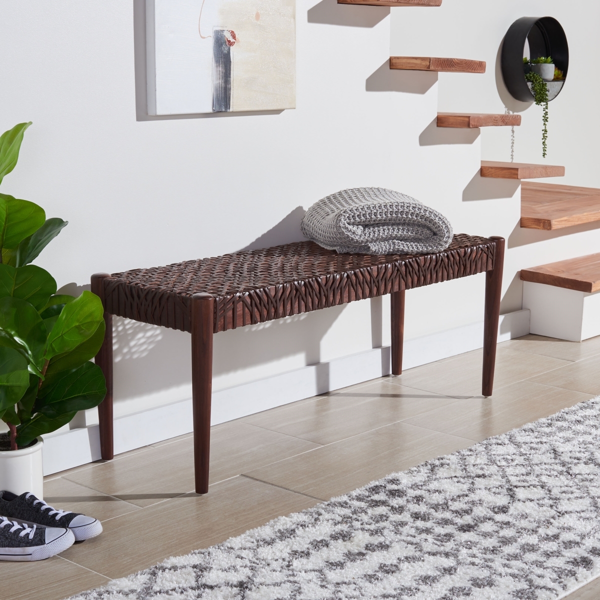 Bandelier Bench - Brown - Safavieh - Image 1
