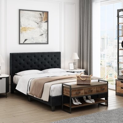 Emanuell Queen Tufted Low Profile Platform Bed - Image 0