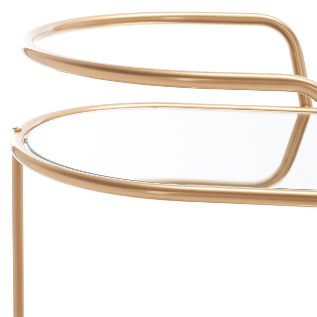 Midas 2 Tier Oval Bar Cart - Gold / Mirror - Safavieh - Image 2