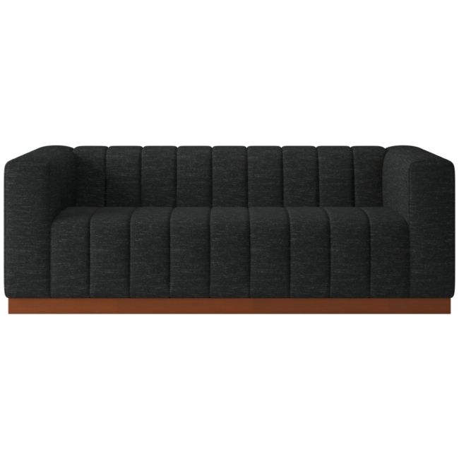 Forte 81" Curious Ebony Sofa with Walnut Base - Image 0