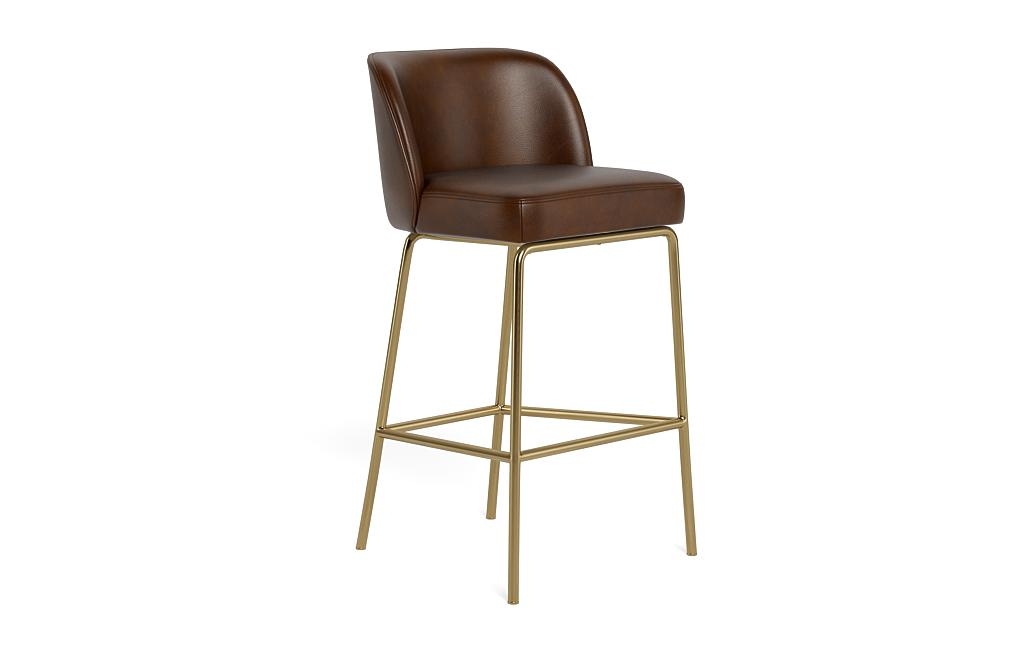 Graham Leather Metal Framed Upholstered Bar Stool - Image 1