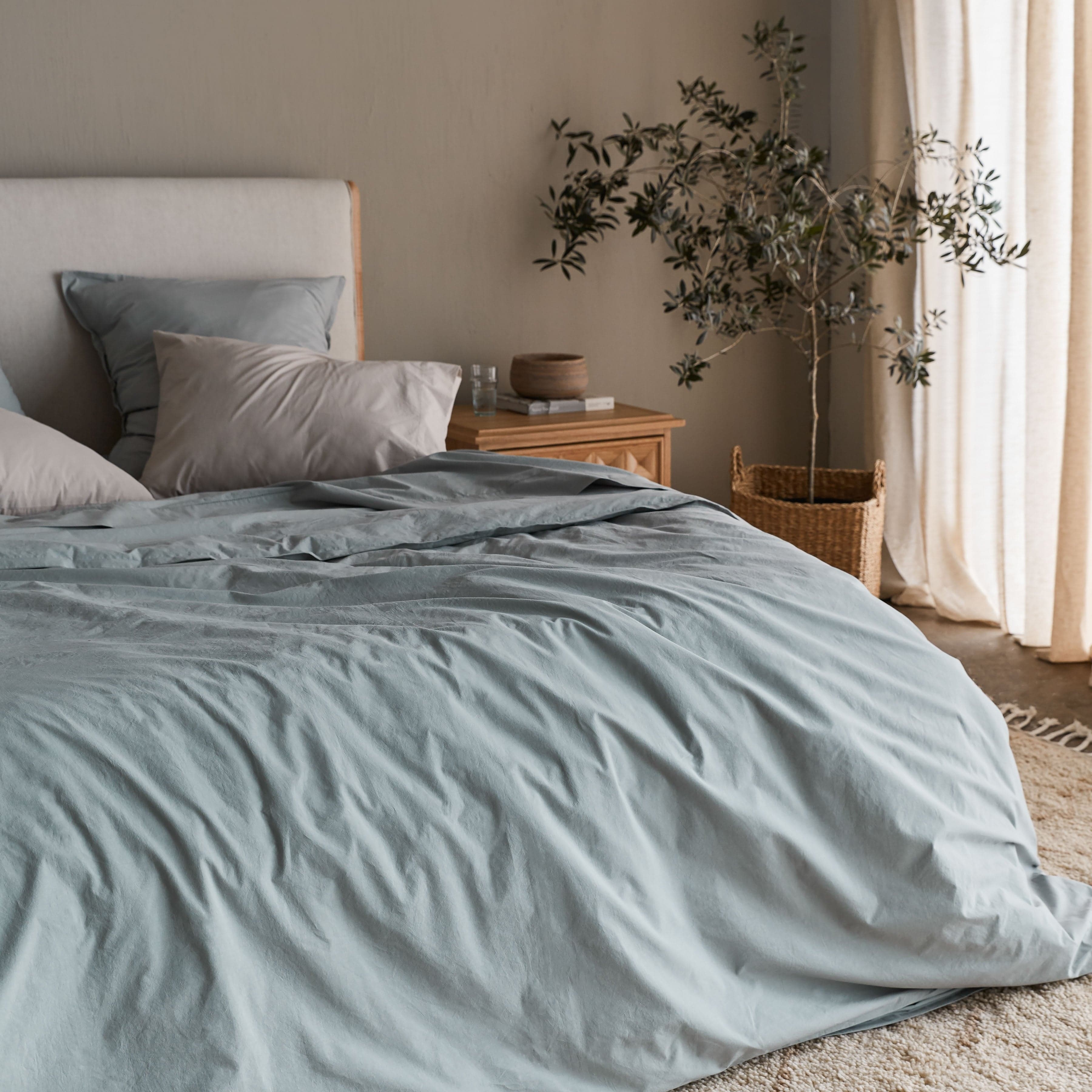 The Citizenry Organic Stonewashed Percale Duvet | Full/Queen | Duvet + Sham Set | Seaglass - Image 7