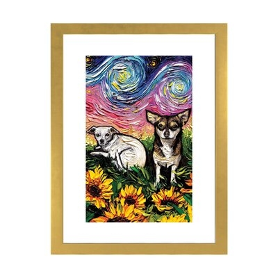 Two Chihuahuas Night by Aja Trier - Painting Print - Image 0