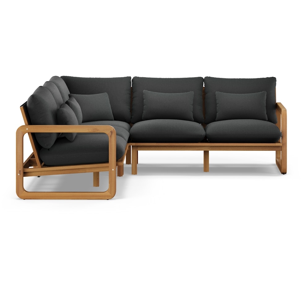 Laholm 94" Outdoor Corner Sectional - Dravite Black - Image 2