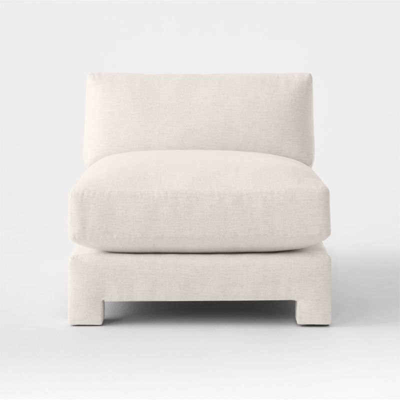 Marguerite White Performance Fabric Armless Chair - Image 1