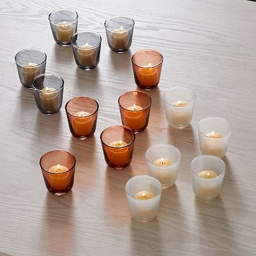 OPP Colored Glass Votives, Set of 5, Amber - Image 2