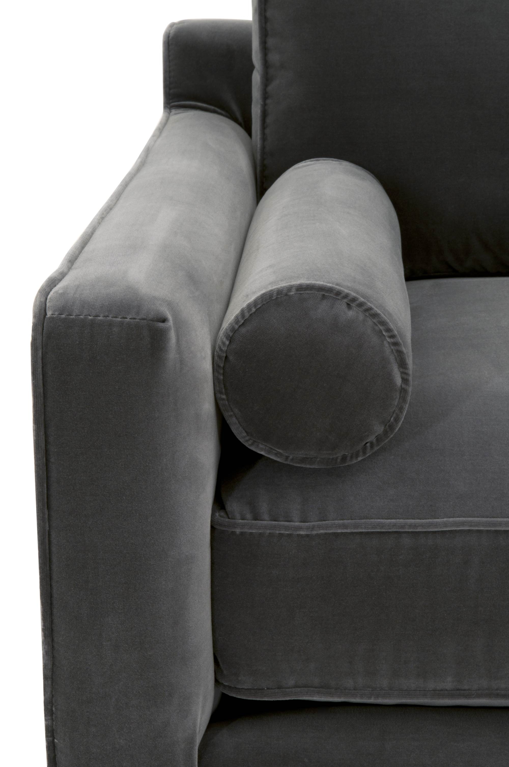 Parker Post Modern Sofa Chair, Dark Dove Velvet - Image 7