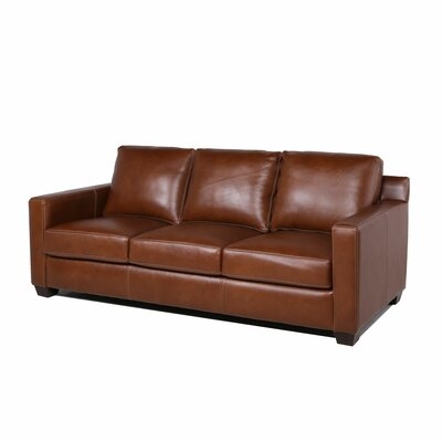 Adda Buckhead Genuine Leather 83.5" Square Arm Sofa - Image 0