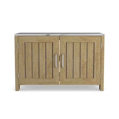 Larnaca Teak 2-Door Cabinet, 58", Natural - Image 0