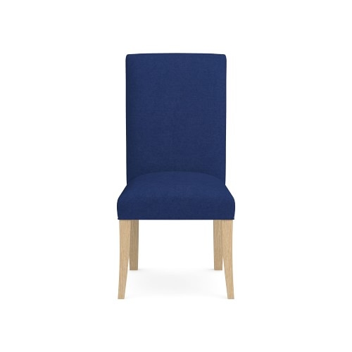 Belvedere Side Chair, Standard, Perennials Performance Canvas, Denim, Natural Leg - Image 0