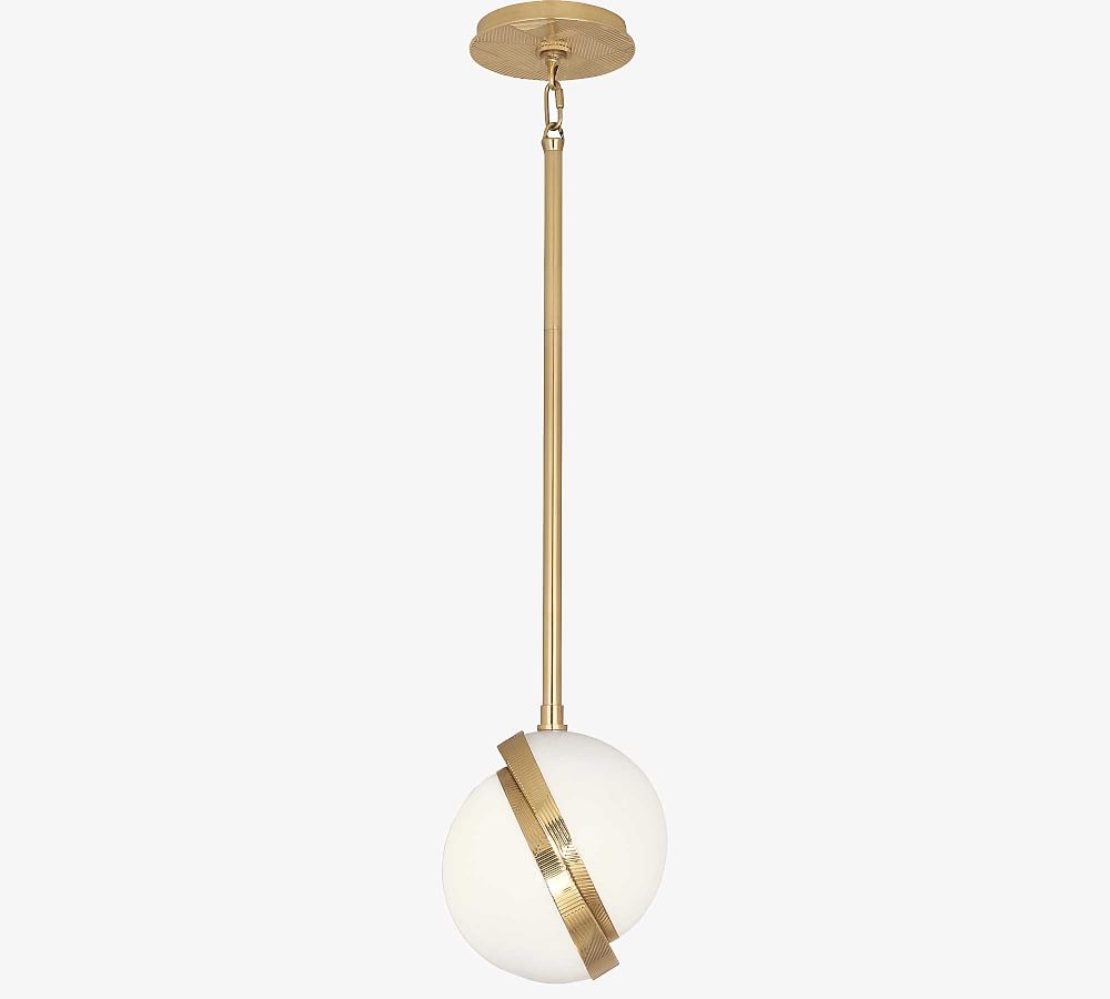 Deane Glass Globe Pendant, Modern Brass - Image 0