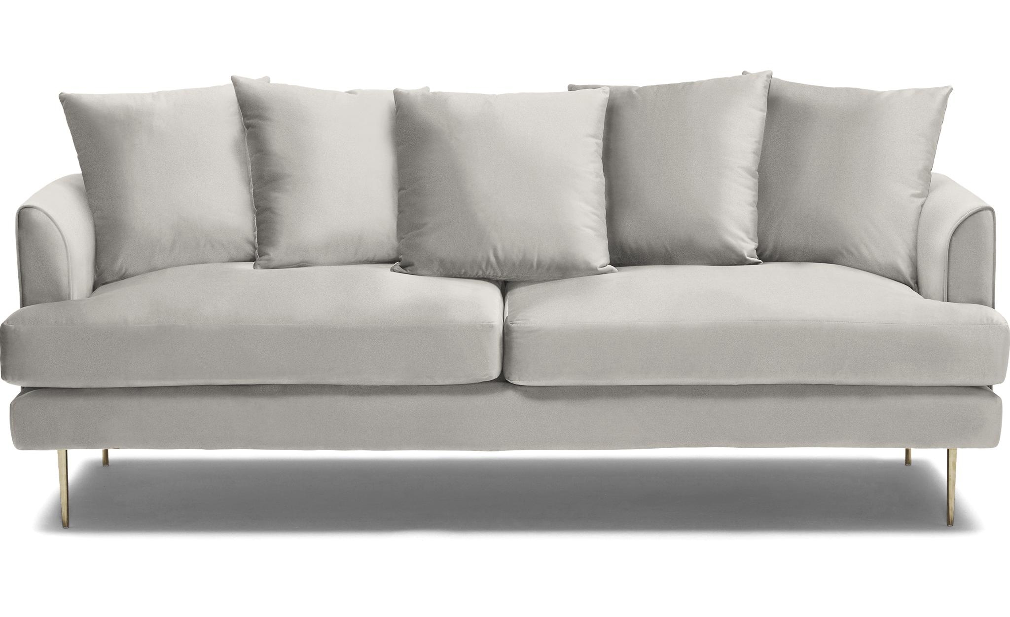 White Aime Mid Century Modern Sofa - Tussah Snow - Image 0