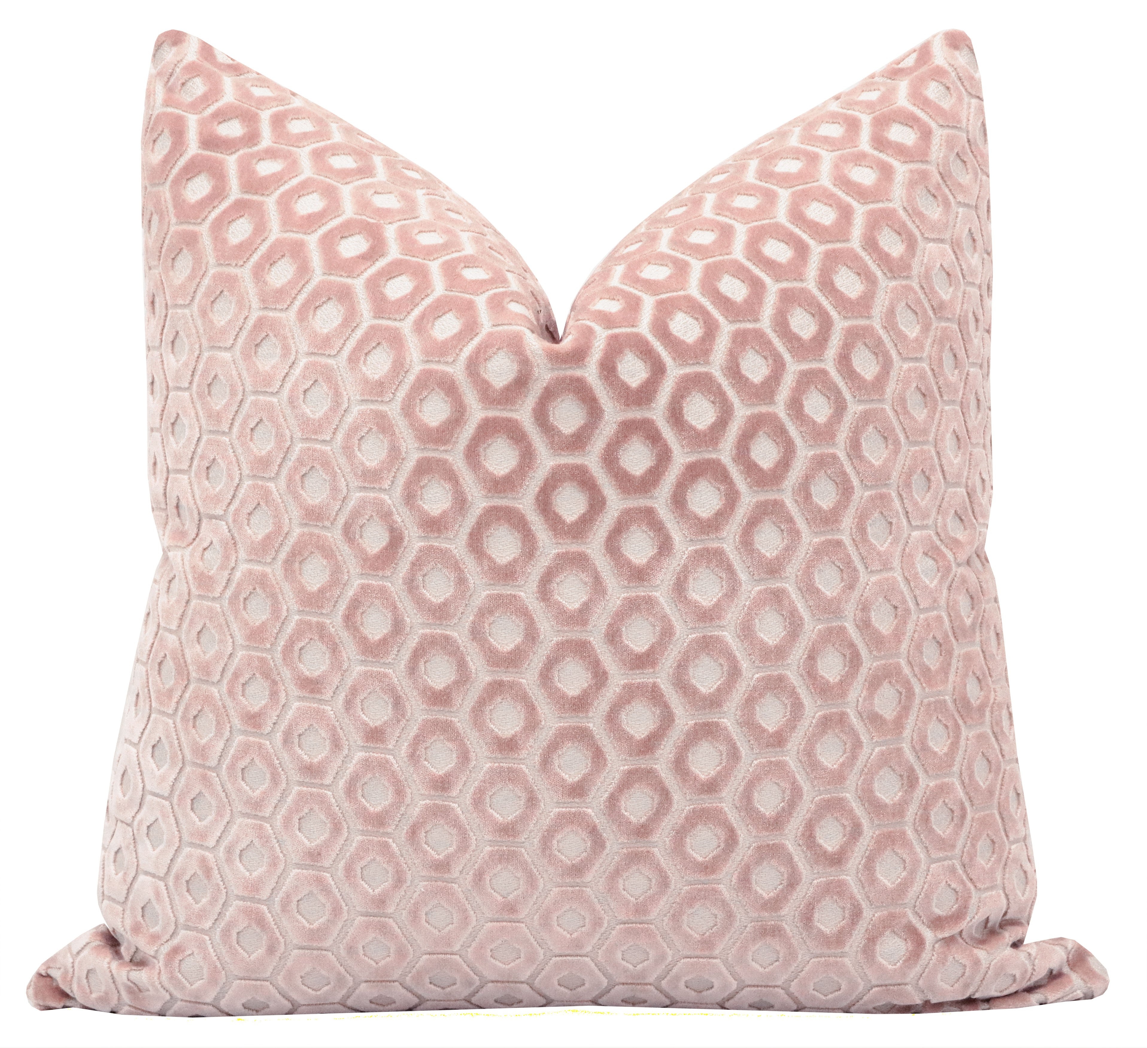 Paloma Cut Velvet Pillow Cover, Blush, 18" x 18" - Image 0