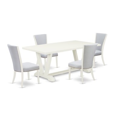 Aggarwal 5 - Piece Rubberwood Solid Wood Dining Set - Image 0