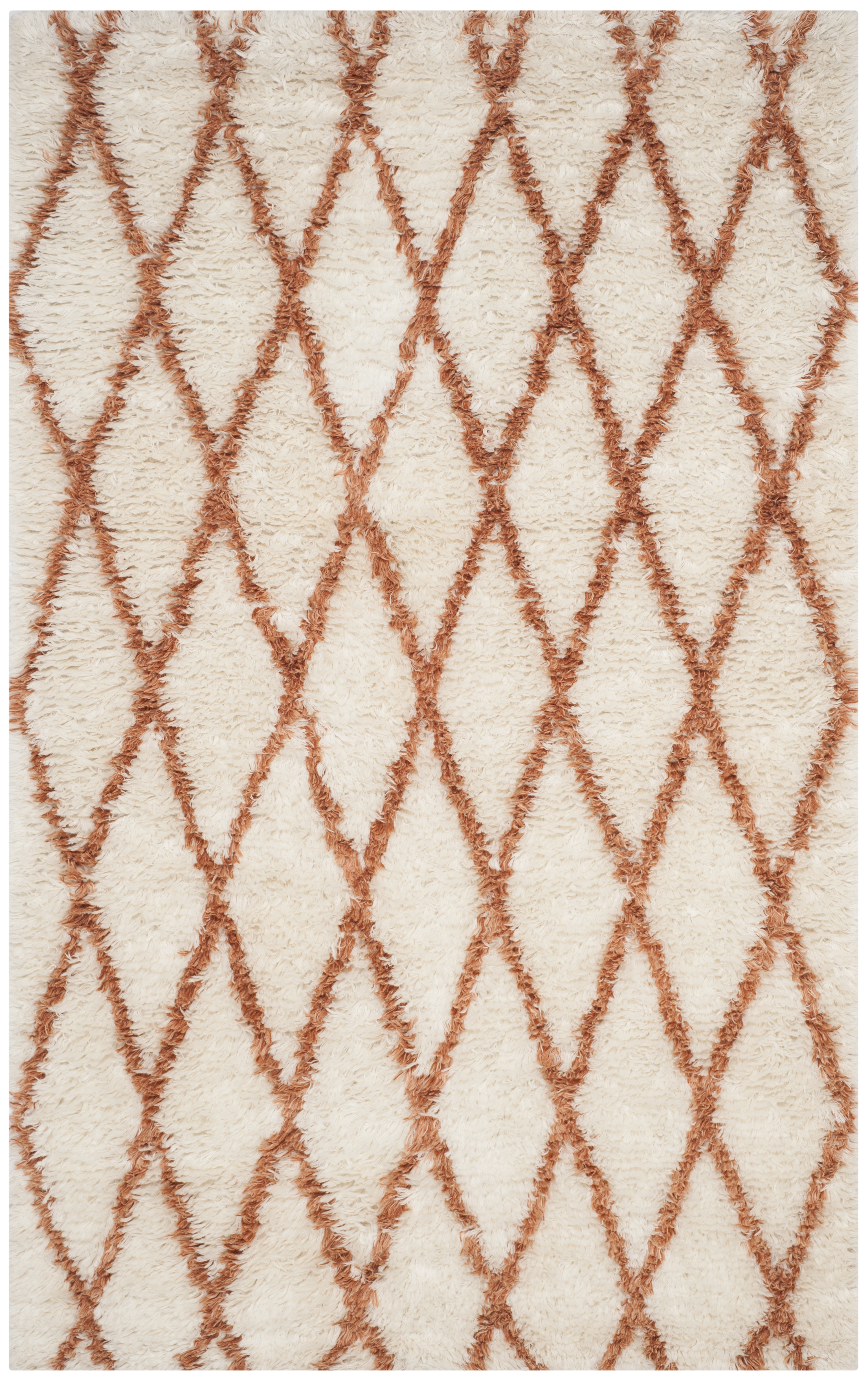 Arlo Home Hand Knotted Area Rug, KNY712B, Ivory/Terracotta,  6' X 9' - Image 0