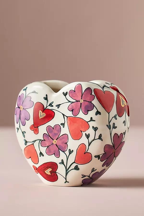 Blooming Hearts Stoneware Heart Vase - Image 0