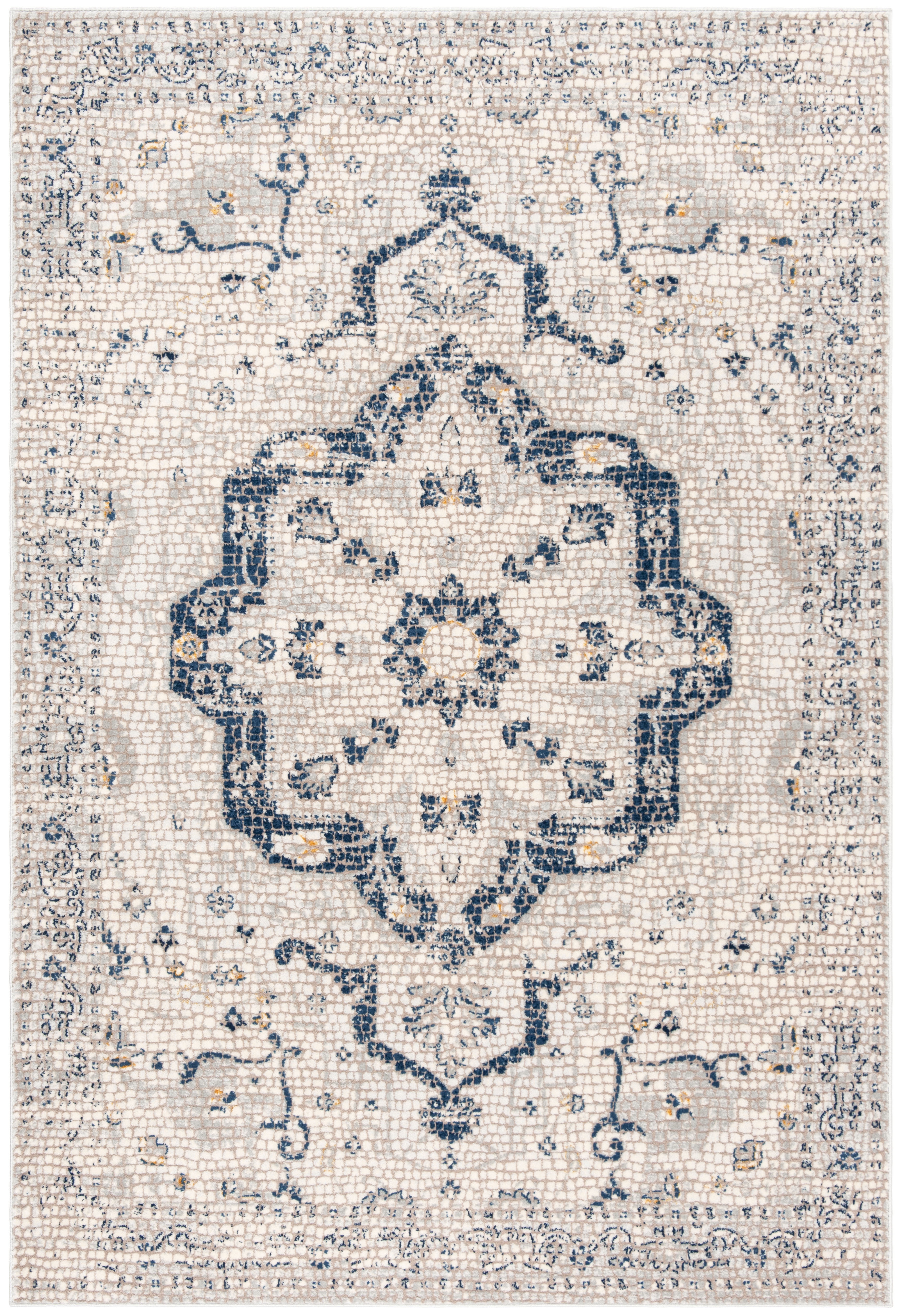 Arlo Home Woven Area Rug, MAR412N, Navy/Ivory,  5' 3" X 7' 6" - Image 0